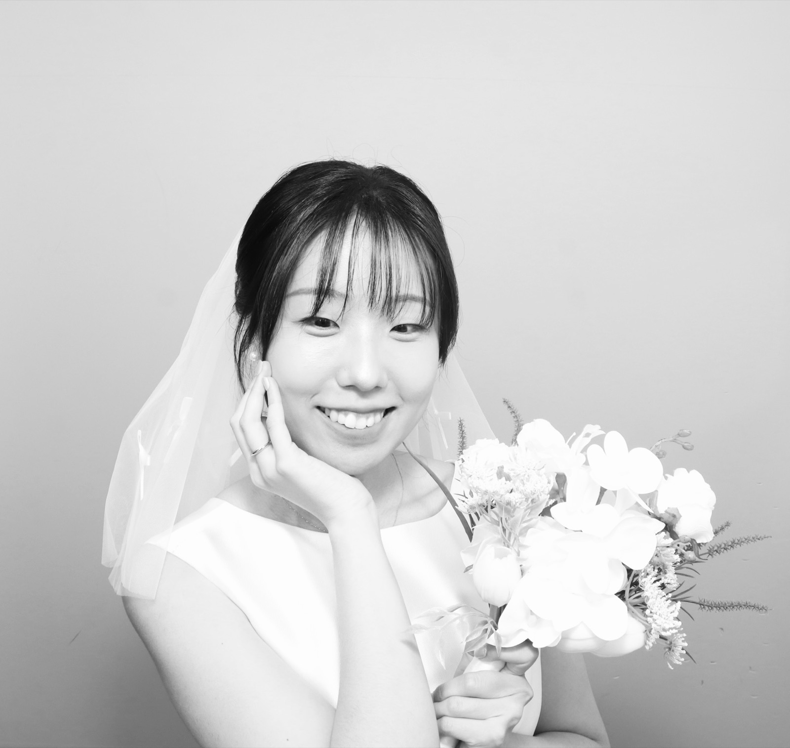신부의 흑백 사진
